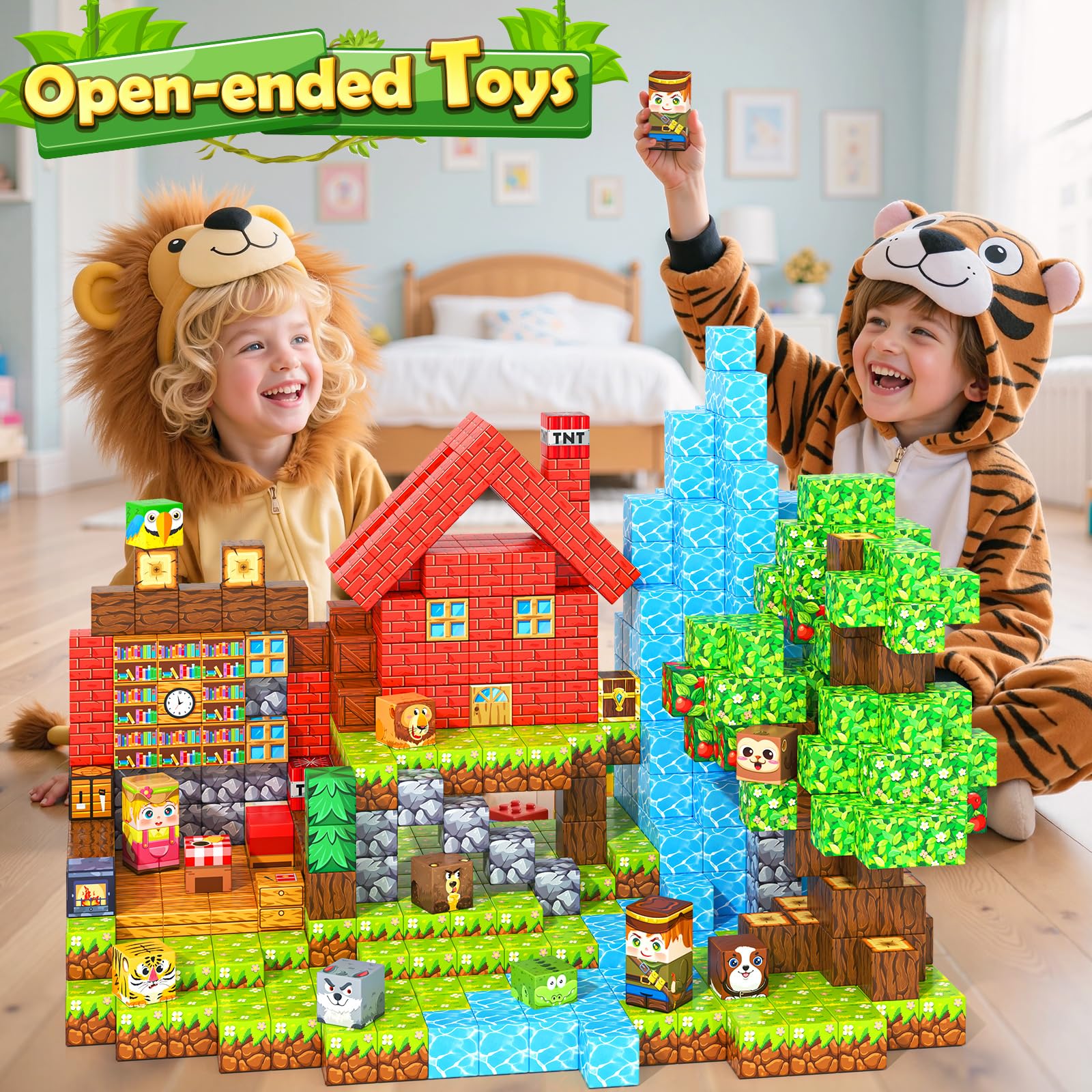 Magworld Magnetic Blocks 150PCS Forest Farm Set Magnet Toys Games for Kids Age 3+