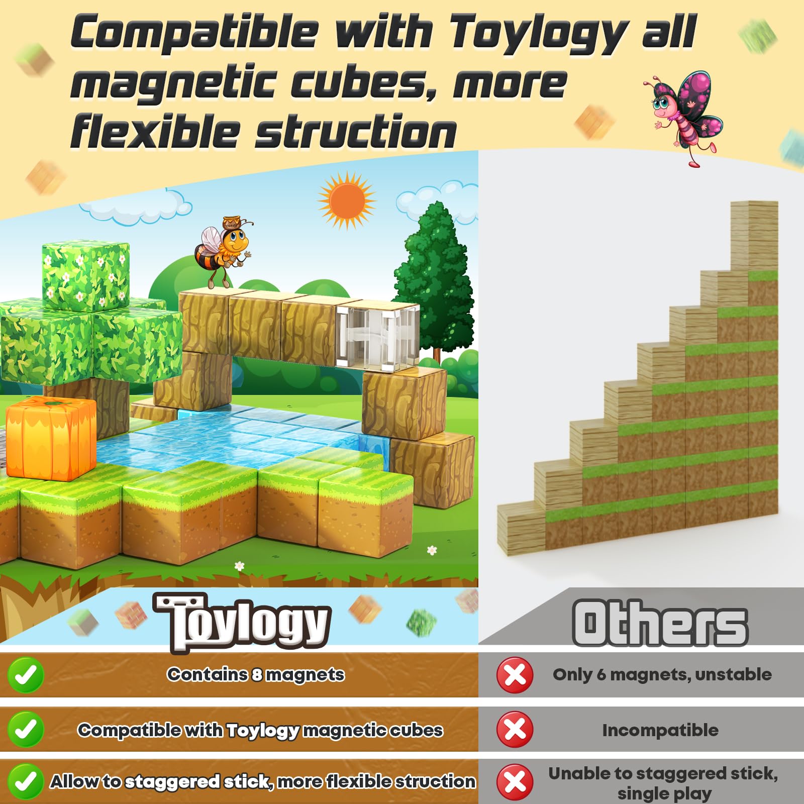 111 PCS Magworld Magnetic Cubes Forest and Pumpkin 2 in 1 Building Blocks-Toylogy