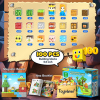 Magworld 100 PCS Magnetic Blocks Compatible STEM Stacking Building Toys Forest-themed