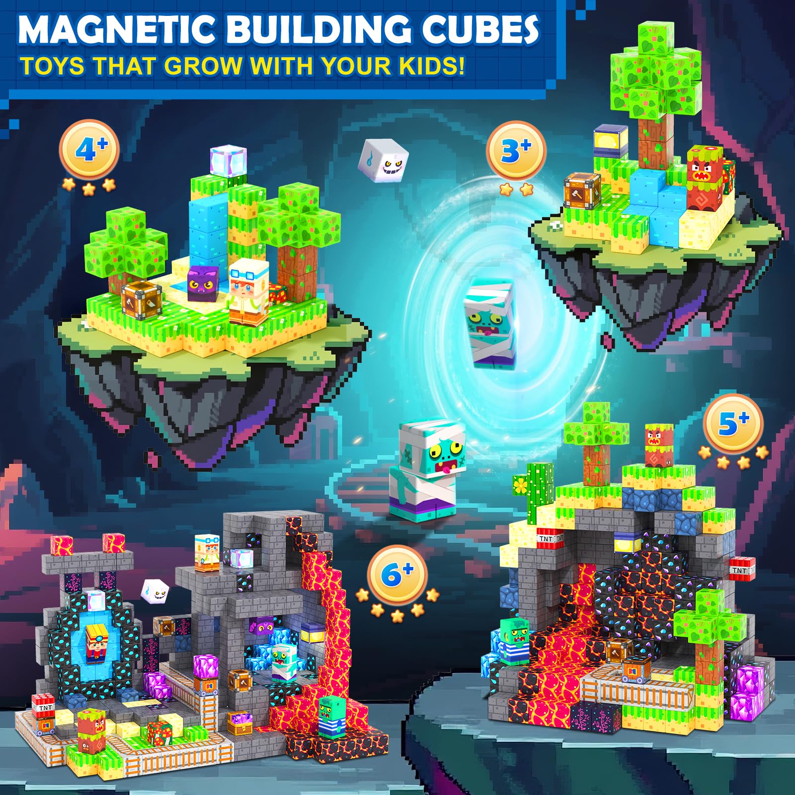 Magworld 150PCS Magnetic Blocks Toddler Outdoor Toys STEM Construction Building Blocks Toy