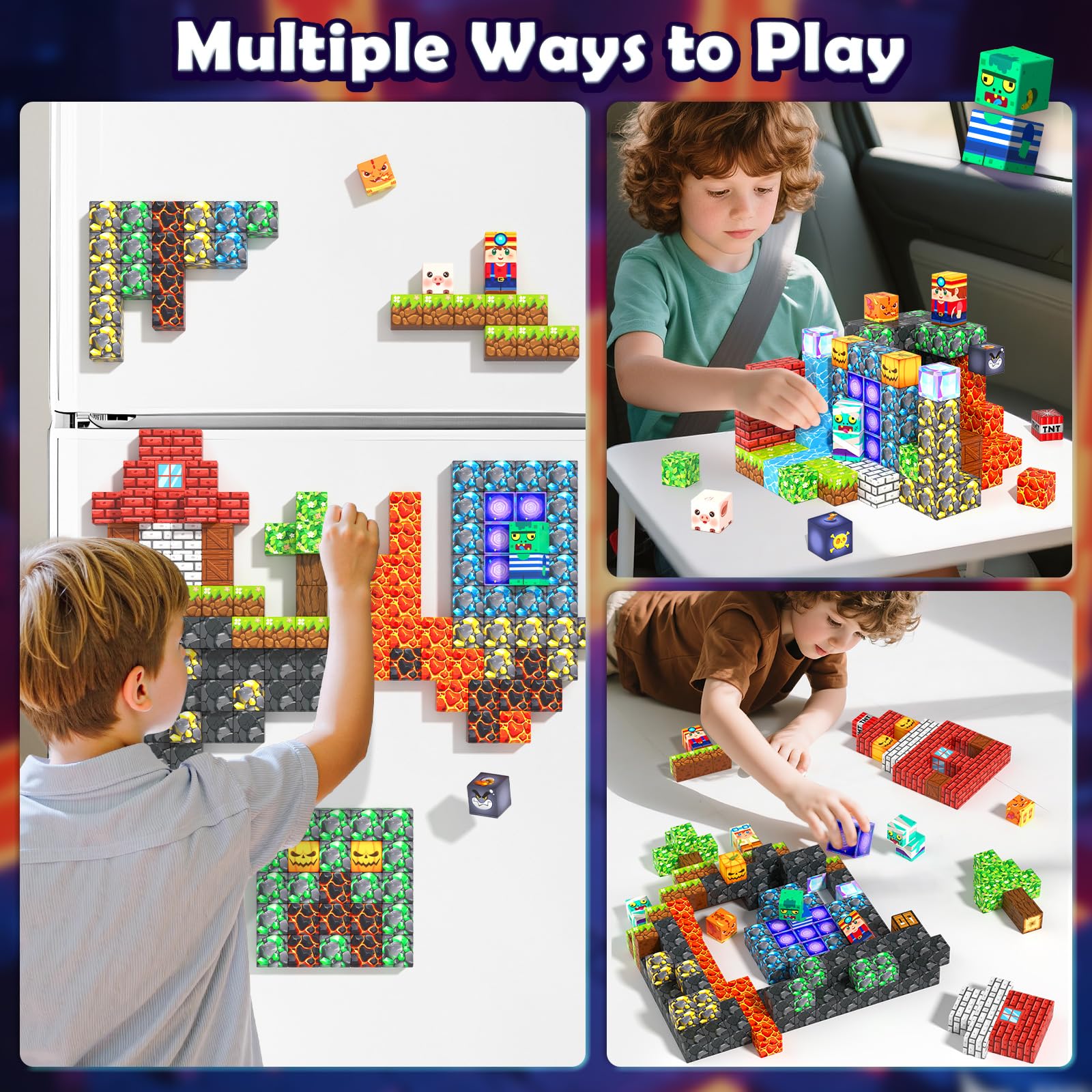 Magworld Magnetic Blocks 150 PCS Forest Lava Set Montessori Perfect Learning Toys Gifts for Kids
