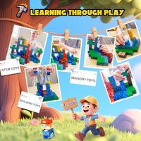 Magworld 200PCS Magnetic Blocks STEM Sensory Toys with Magnet Board