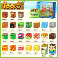 Magworld 100pcs Magnetic Blocks - Build Mine Magnet World Game Adventure Set STEM Building Toys for Kids 3+
