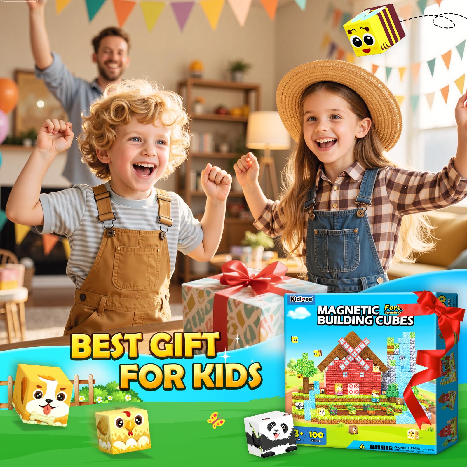 Magworld Magnetic Blocks 100PCS Forest Farm Edition Sensory STEM Toys for Boys & Girls
