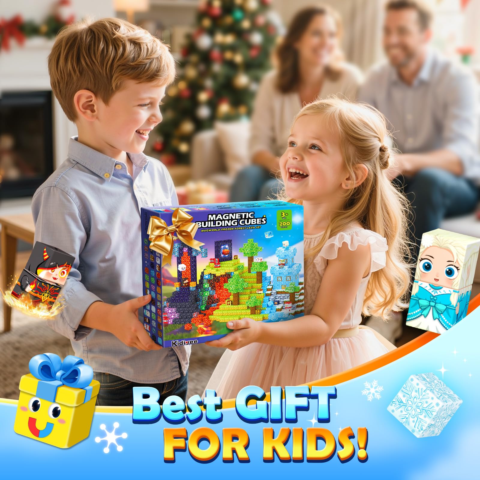 Magworld Magnetic Blocks 200PCS Fantasy Ice-fire Realm STEM Sensory Toys Educational Gift for Kids