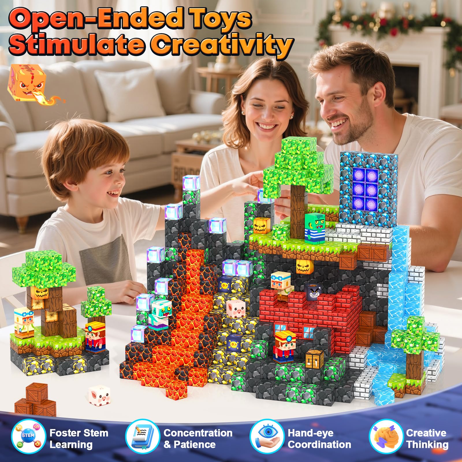 Magworld Magnetic Blocks 150 PCS Forest Lava Set Montessori Perfect Learning Toys Gifts for Kids