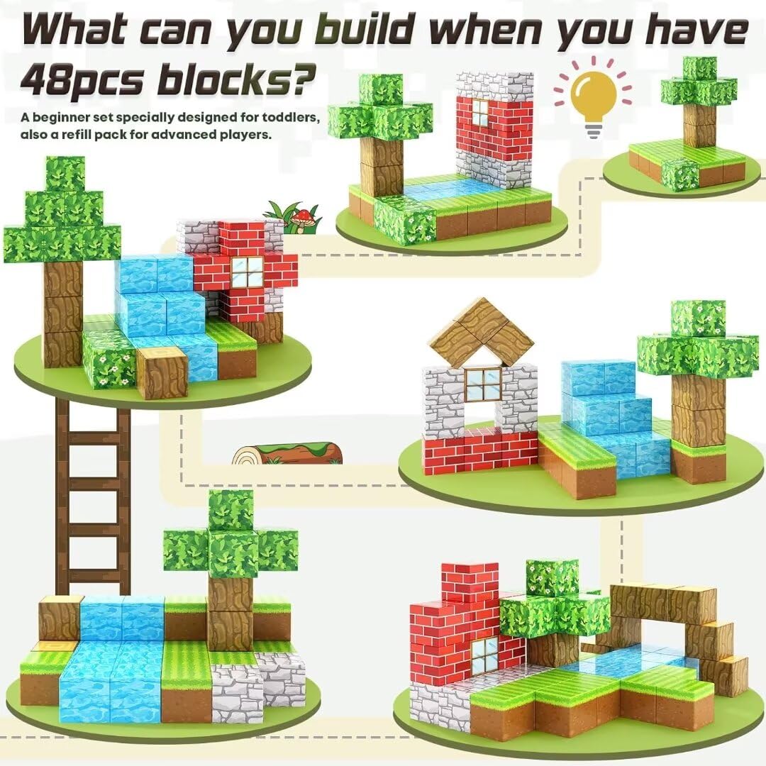 111 PCS Magworld Magnetic Cubes Forest and Pumpkin 2 in 1 Building Blocks-Toylogy