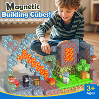 168 PCS Magworld Magnetic Cubes Games Castle, Lava Kingdom, and Mine Set 3 in 1 Toys-Soyee