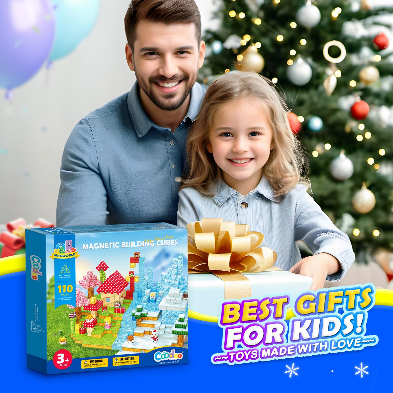 Magworld 110PCS Magnetic Blocks - Build Mine Magnet World Games & Frozen Toys Set