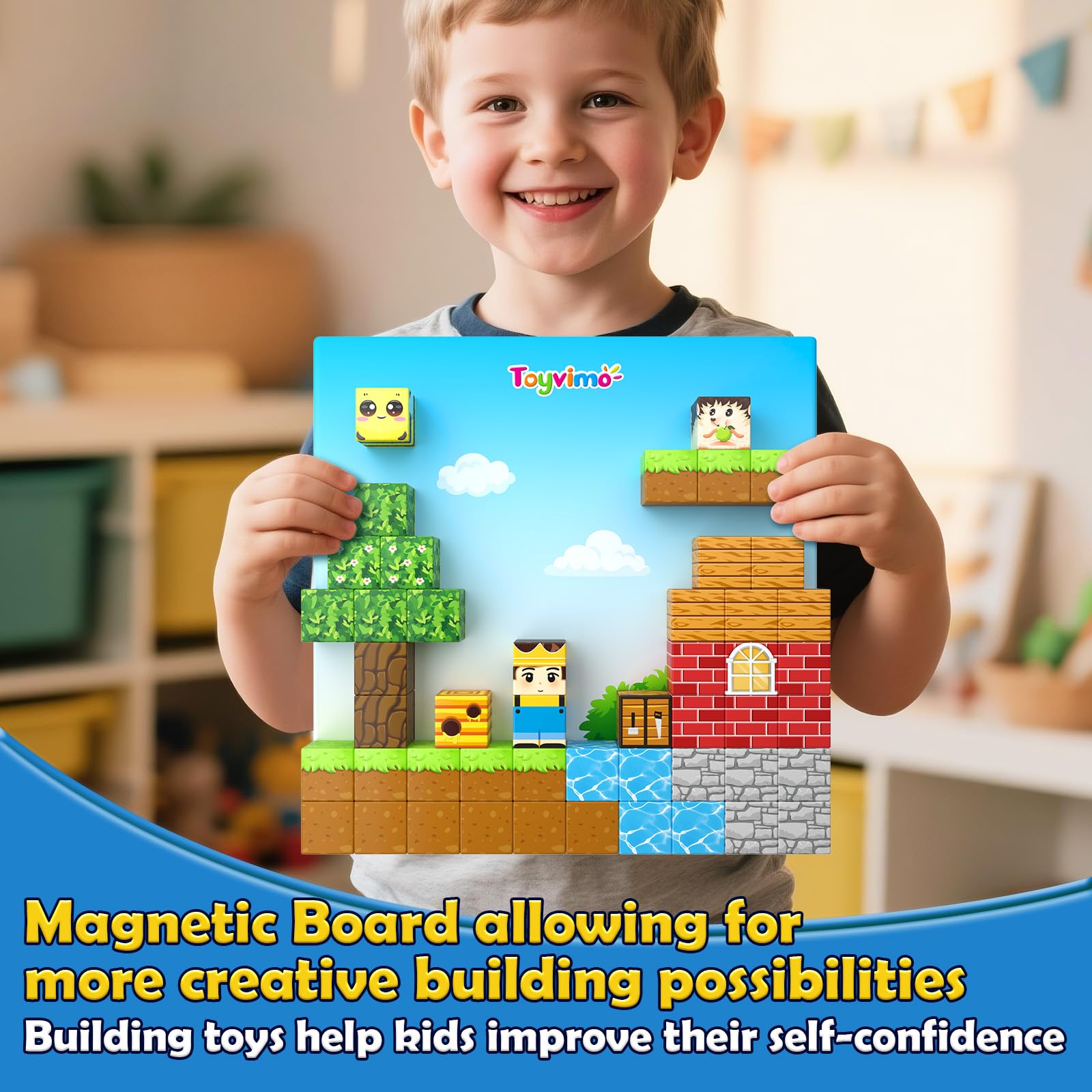 Magworld 100 PCS Magnetic Blocks Compatible STEM Stacking Building Toys Forest-themed