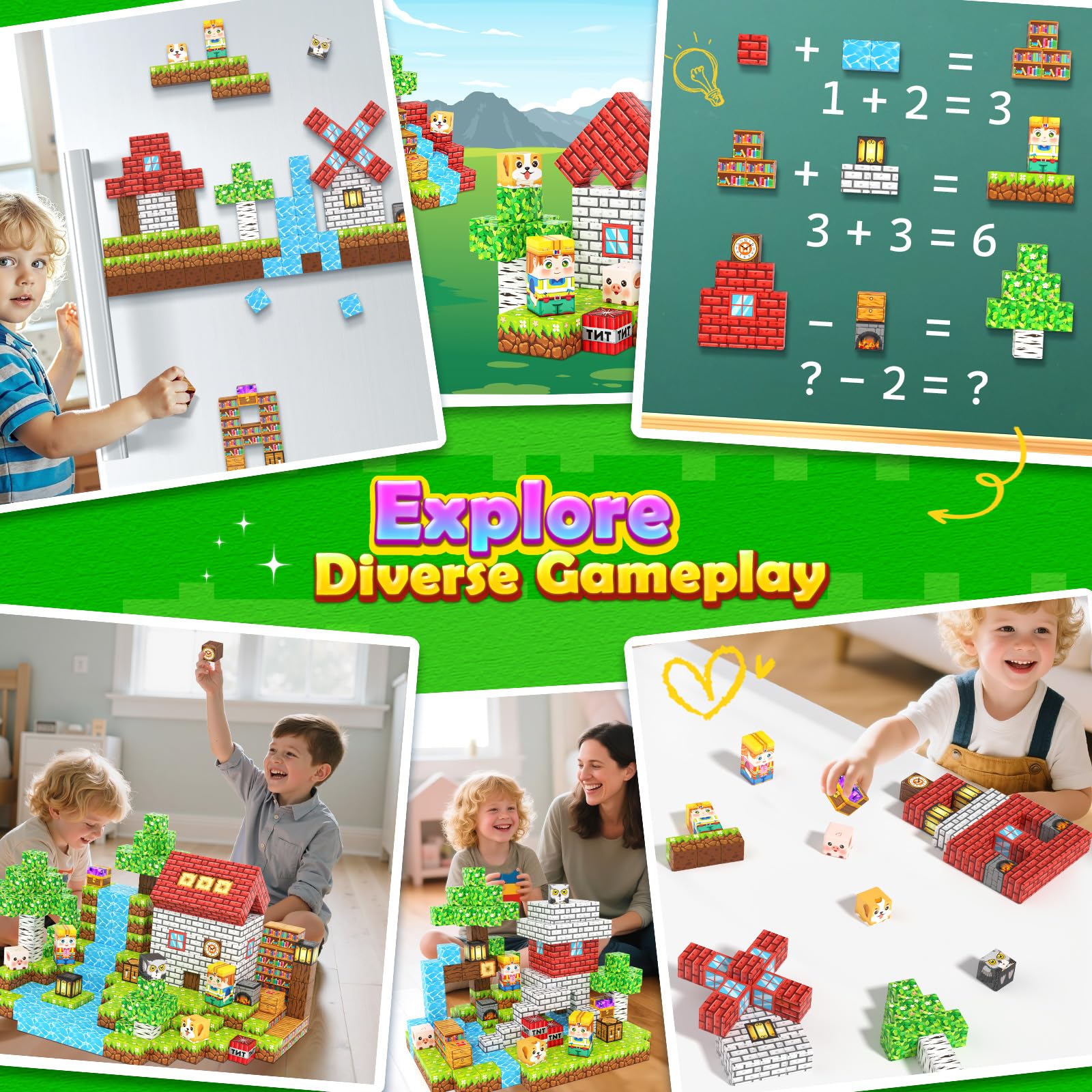 Magworld 100 PCS Magnetic Blocks Forest Set Building Toys for Kids
