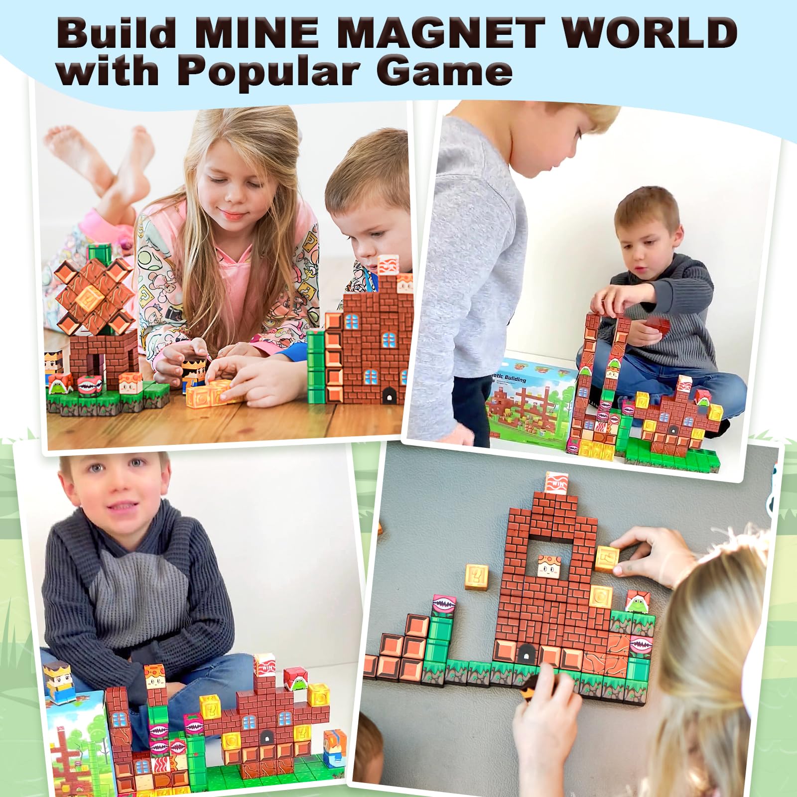 108 PCS Magworld Magnetic Cubes Games Castle Adventure and Lava Kingdom 2 in 1 Toys-Soyee