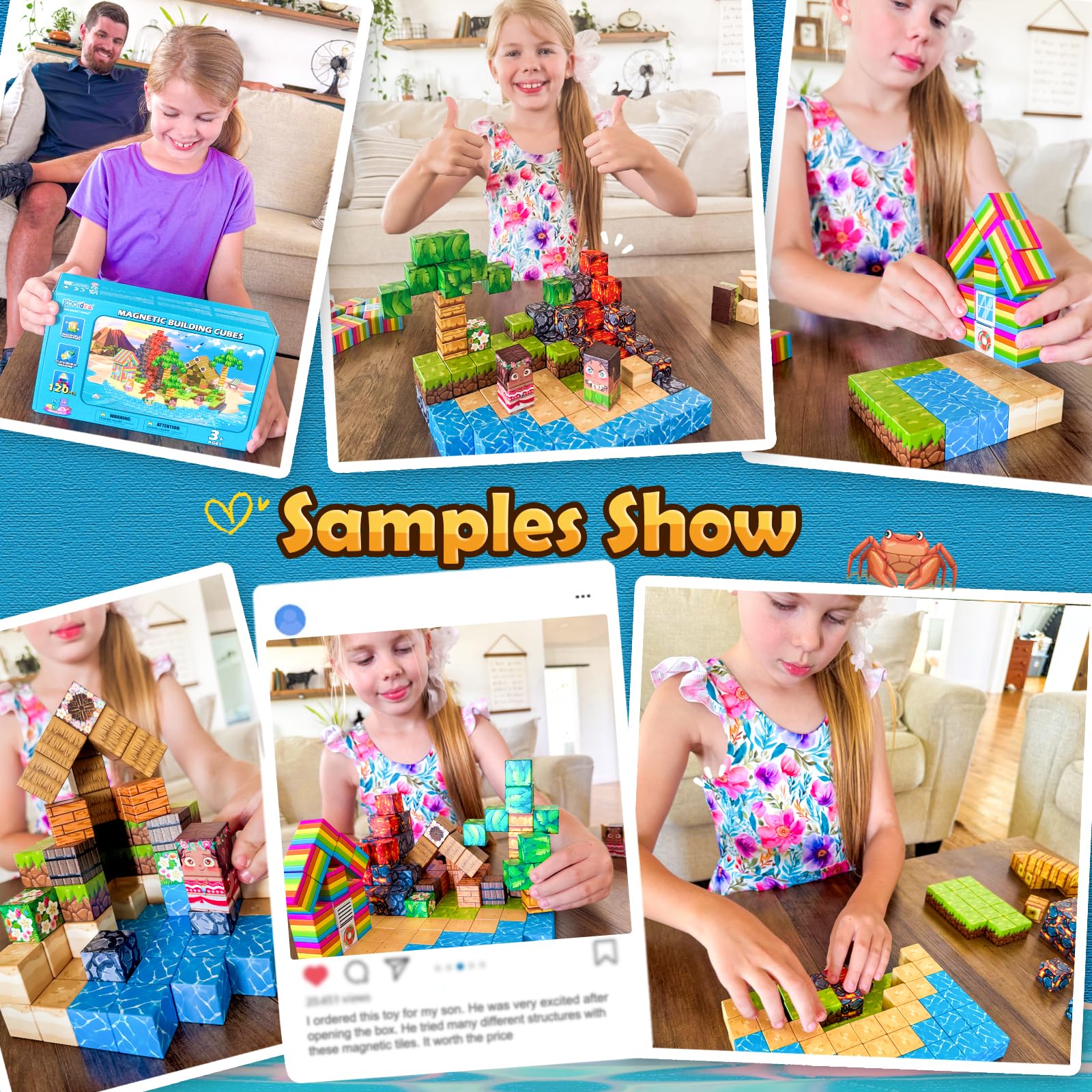 Magworld 120PCS Magnetic Blocks Build Mine Magnet World Hawaii Tribe Set Travel Toys