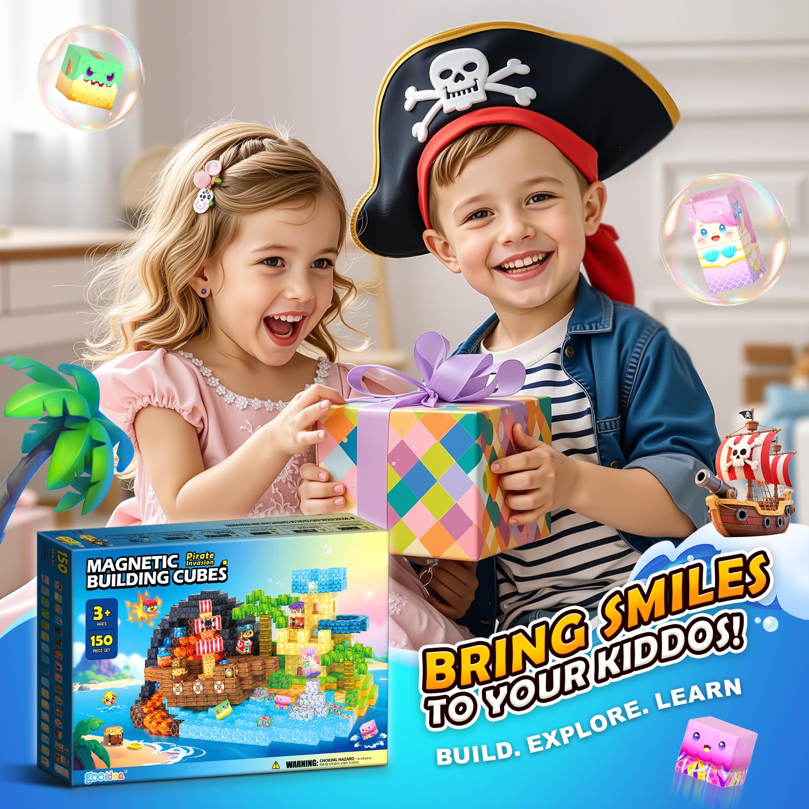 Magworld Magnetic Blocks - 150PCS Magnetic Building Blocks Magnet Toys for Kids
