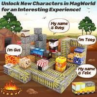 Magworld Magnetic Cubes Train Track Set 84PCS Mine Magnet World-Coodoo