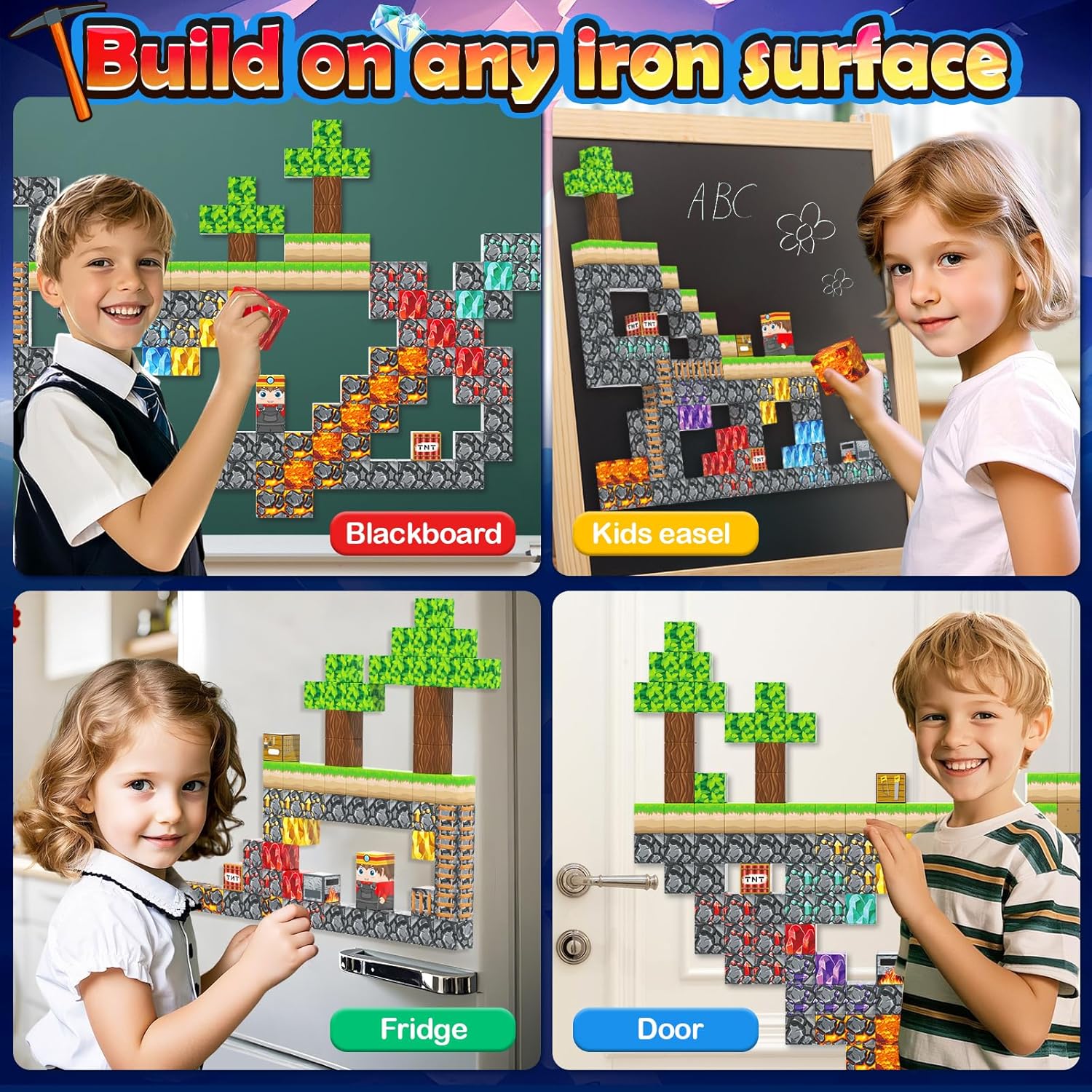 Kids building a magnetic world