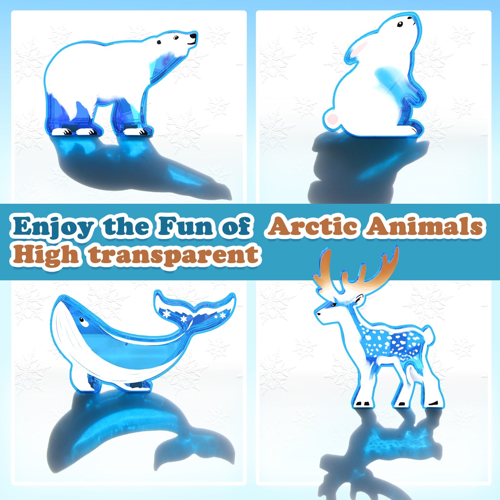 32PCS Frozen Toys Arctic Animal Magnetic Tiles