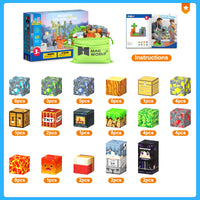 168 PCS Magworld Magnetic Cubes Games Castle, Lava Kingdom, and Mine Set 3 in 1 Toys-Soyee