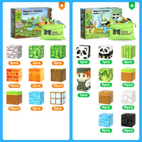 229 PCS Magworld Magnetic Cubes Forest, Pumpkin, Dinosaur and Panda Set 4 in 1 Building Blocks-Toylogy
