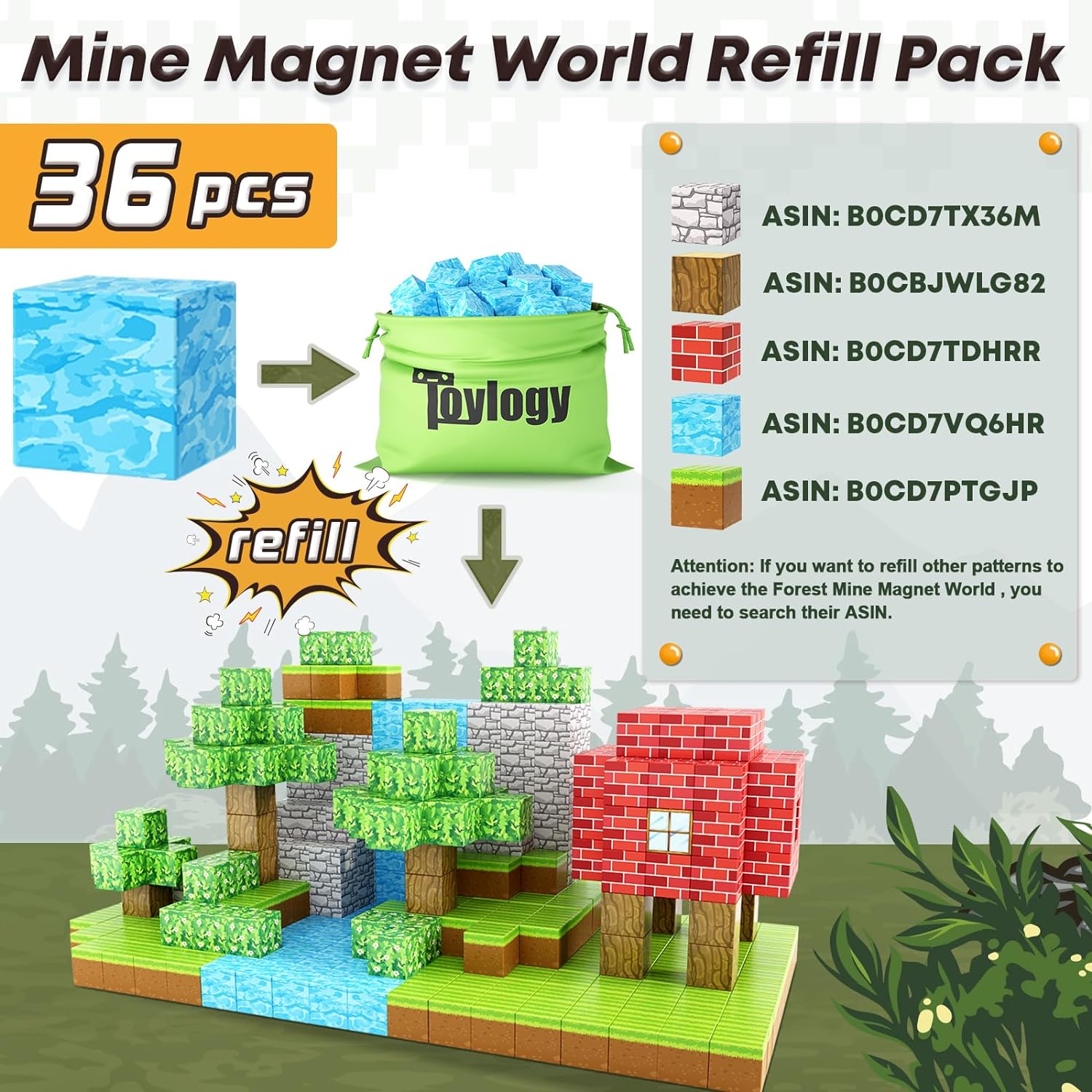 Magworld Magnetic Cubes Water 36PCS Mine Magnet World