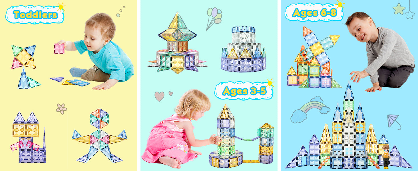 82PCS Magnetic Tiles with Dolls Building Toys Set-Soyee