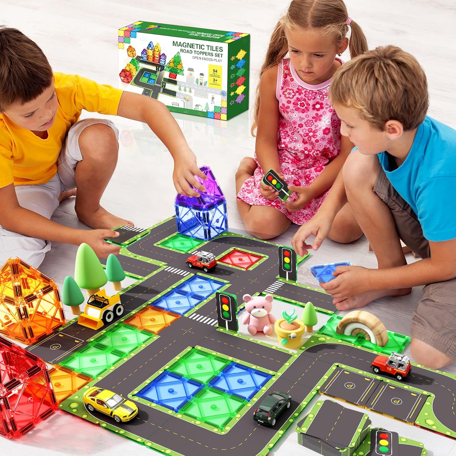 56PCS Road Toppers Playset