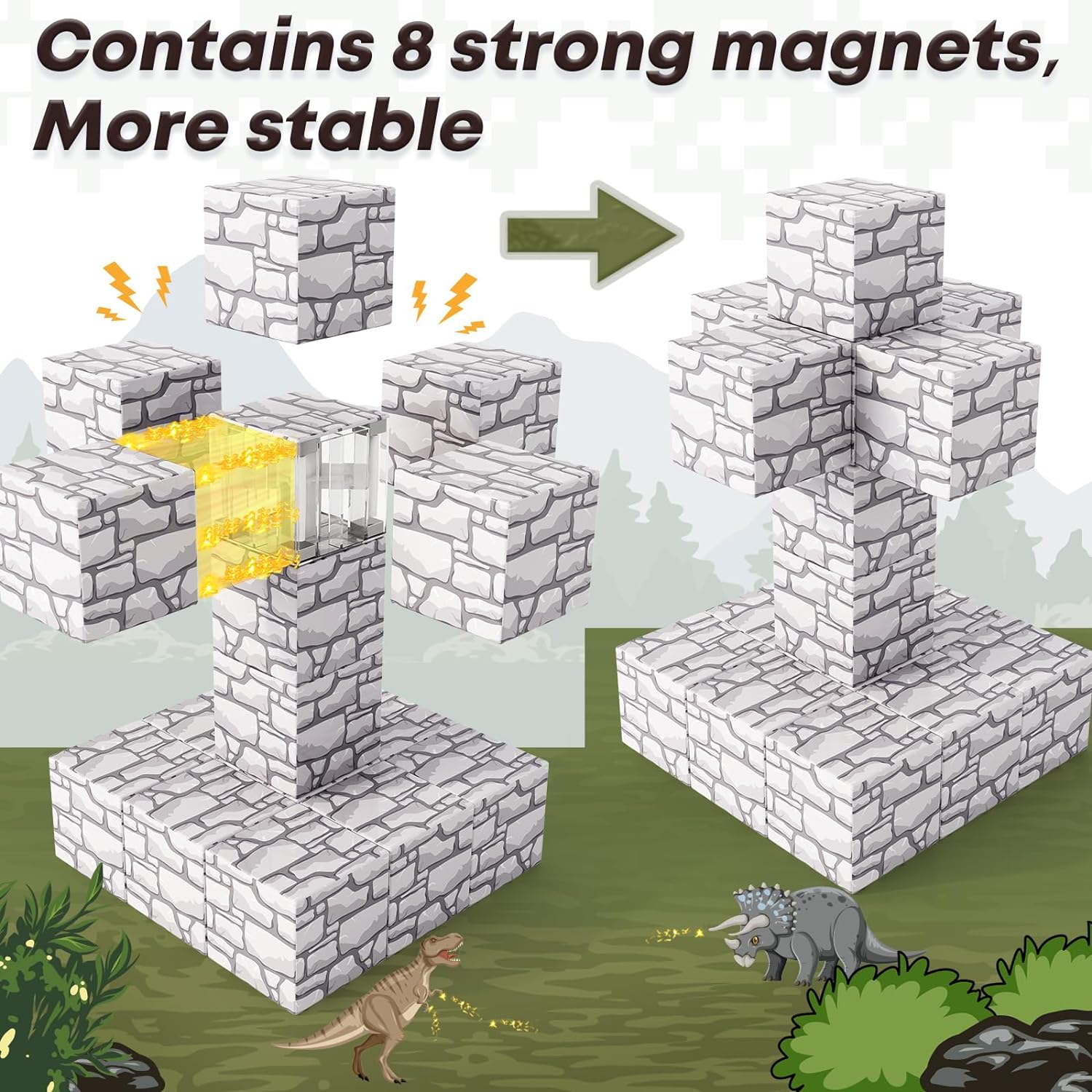 Magworld Magnetic Cubes Rock 36PCS Mine Magnet World