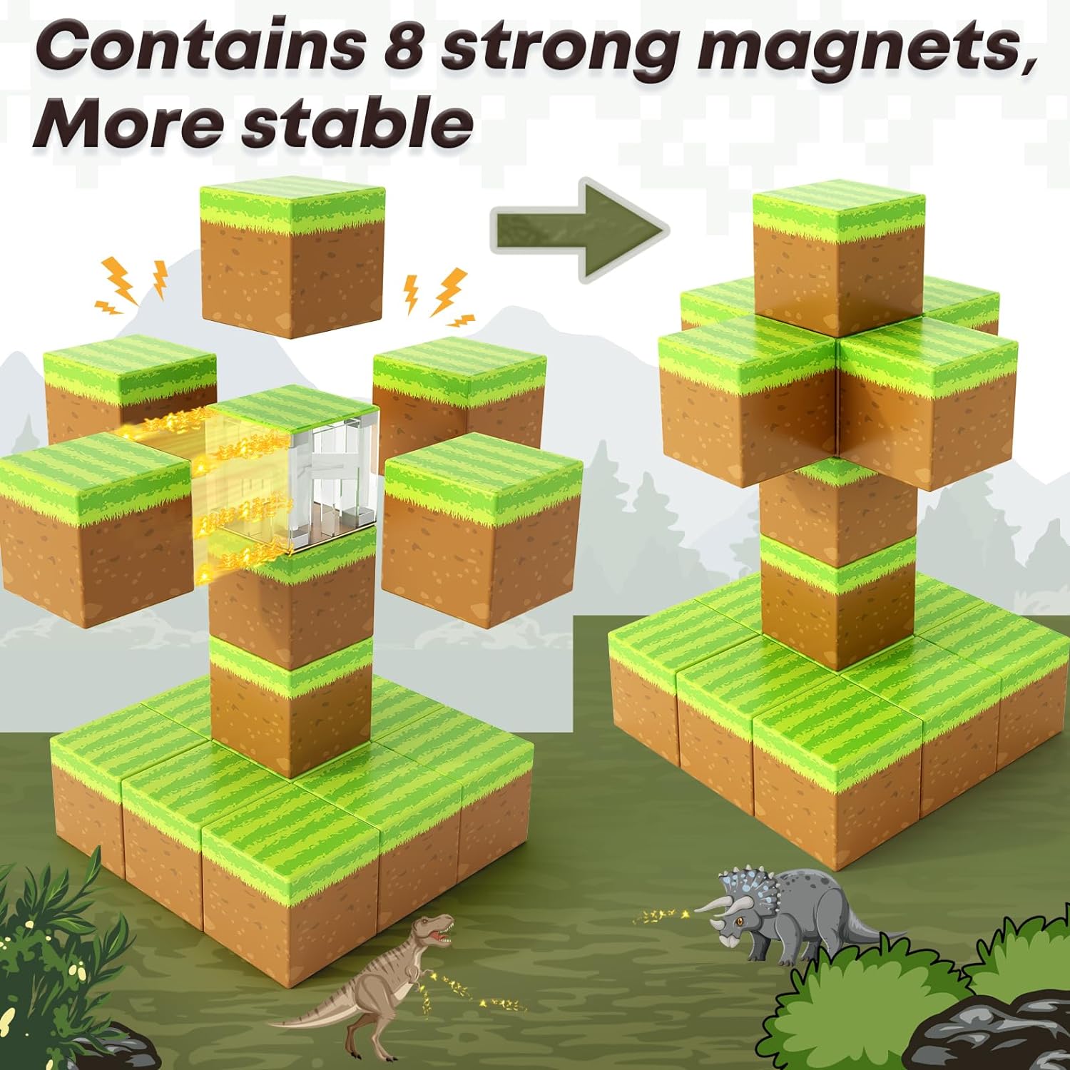 Magworld Magnetic Cubes Grassland 36PCS Mine Magnet World