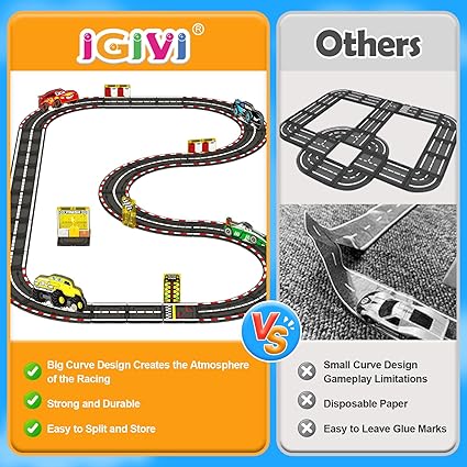 28 PCS Magnetic Tiles Racing Track & Road Expansion Set with Car Toys,