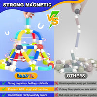 Magnetic Toys for 3 Year Old Boys & Girls, 46pcs Stem Activities & Montessori Smart Sticks for Kids & Toddlers, Magnetic Building Blocks & Balls for Preschool Ages 3-5, Educational Gifts Set