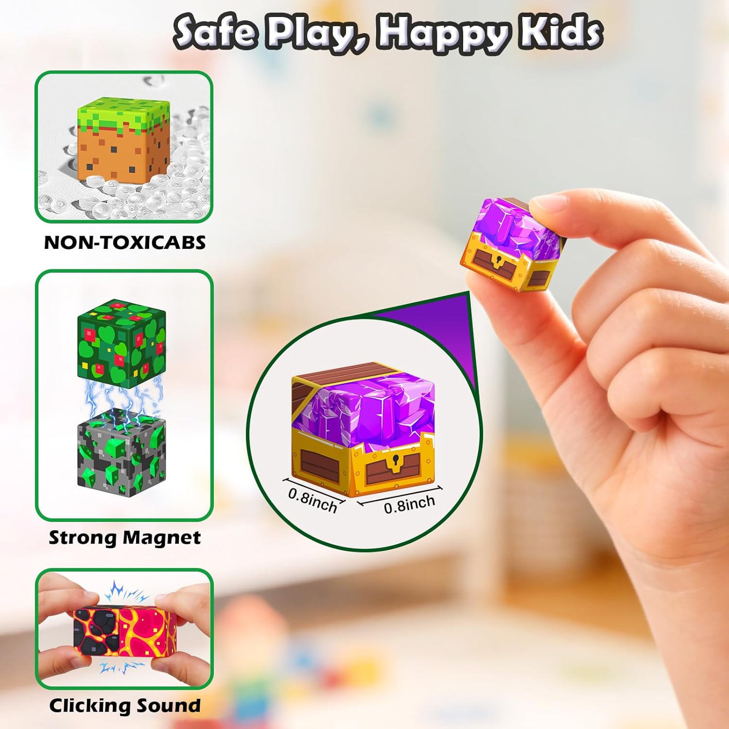 Imagiomo 500PCS Magnetic Blocks for Kids Ages 4-8, Magnetic Building Blocks Cubes with Storage Box, STEM Educational Sensory Toys, Christmas Birthday Gifts for Boys & Girls