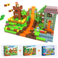 168 PCS Magworld Magnetic Cubes Games Castle, Lava Kingdom, and Mine Set 3 in 1 Toys-Soyee
