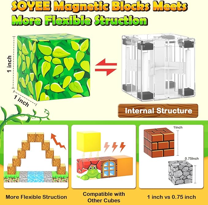 120PCS Magnetic Blocks-Build Mine Magnet World