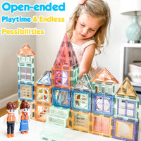 82PCS Magnetic Tiles with Dolls Building Toys Set-Soyee
