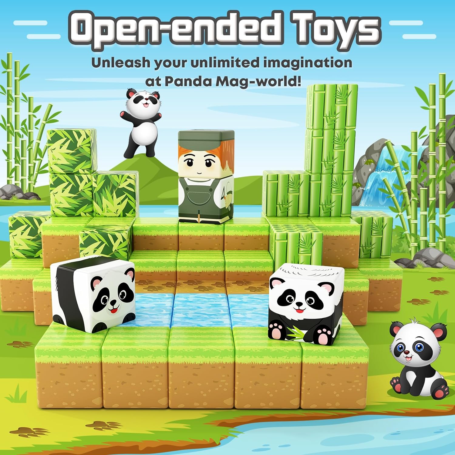 Magworld Magnetic Cubes Panda Set 70PCS Mine Magnet World