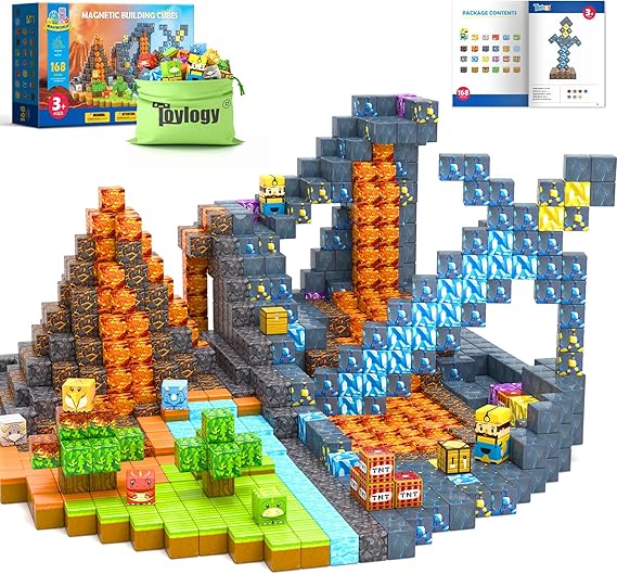 168PCS Dinosaur Mine Magnetic Blocks
