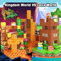 60PCS Magworld Magnetic Cubes Volcano Set Kingdom & Lava World Magnetic Blocks-Soyee