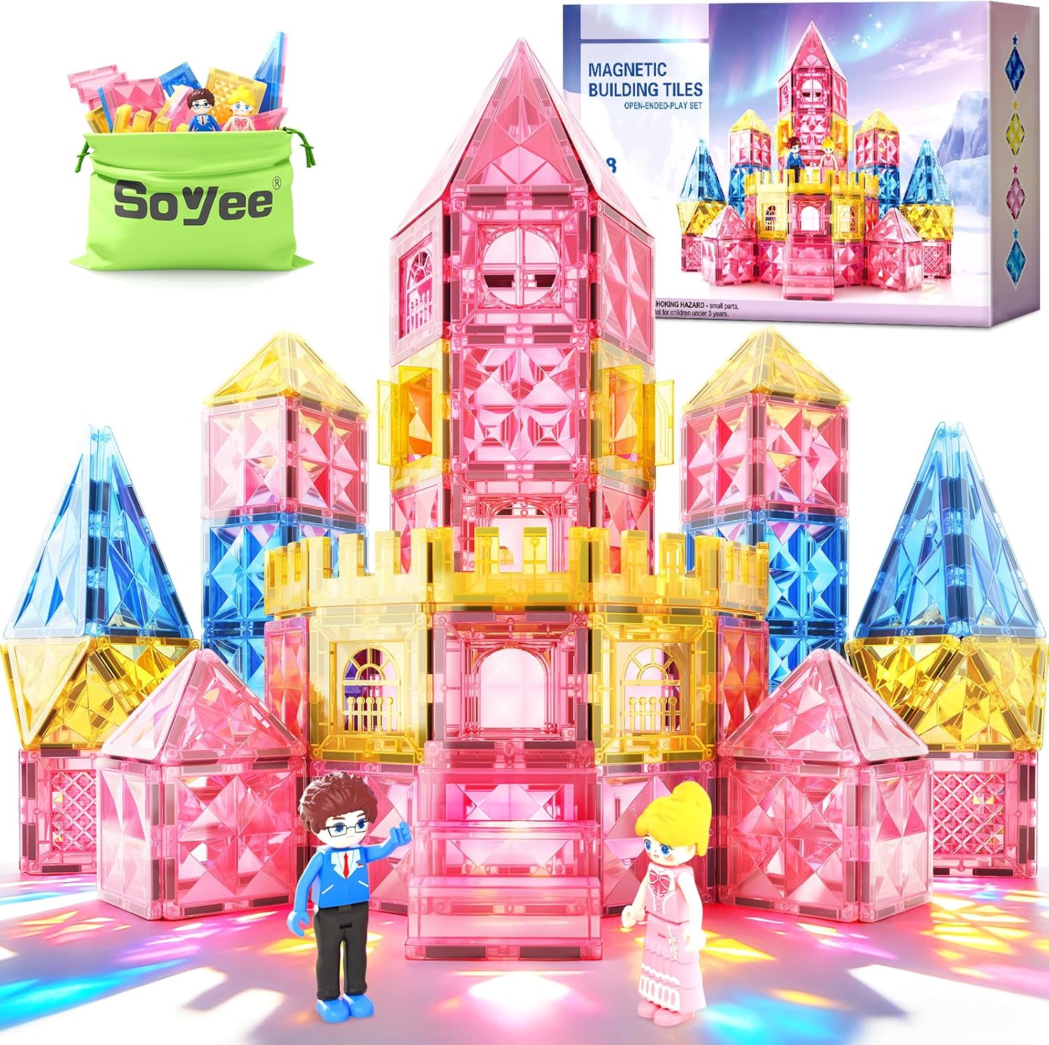 Diamond Magnetic Tiles Princess Castle Building Girls Toys Ages 3-12 Games