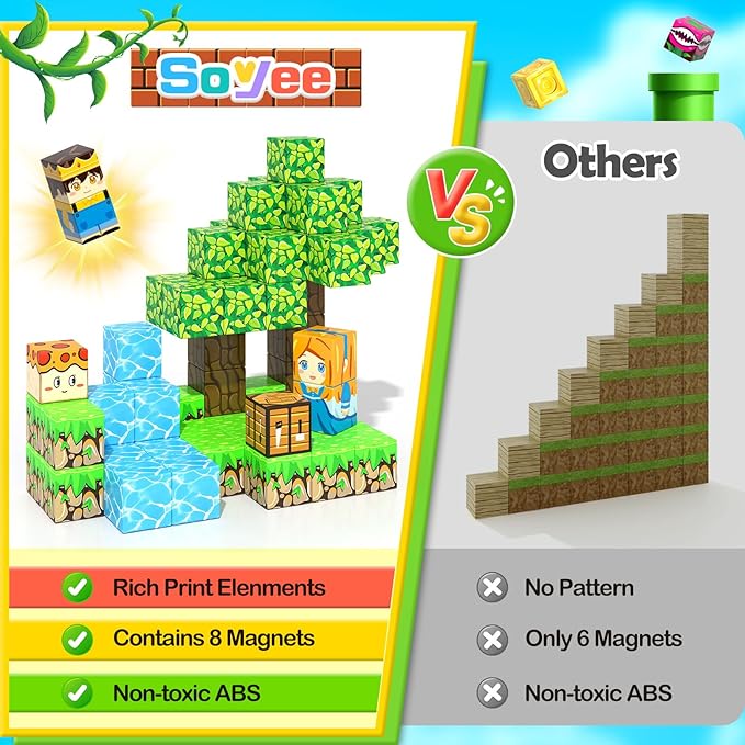120PCS Magnetic Blocks-Build Mine Magnet World
