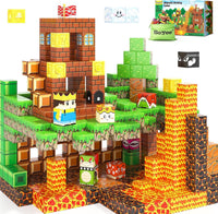 60PCS Magworld Magnetic Cubes Volcano Set Kingdom & Lava World Magnetic Blocks-Soyee