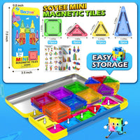 Mini Magnetic Tiles Travel Set STEM Educational Toys for Boys & Girls 3-8