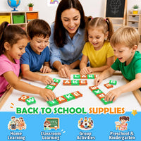 Magnetic Tiles Learn Letters Magnetic Building Blocks for Kids Ages 3-12 Double-Sided Uppercase & Lowercase Magnetic Letter Preschool Learning Toys, Educational STEM Toys & Back to School Supplies
