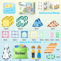 82PCS Magnetic Tiles with Dolls Building Toys Set-Soyee