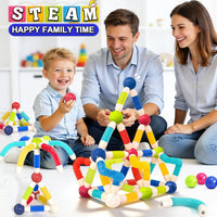 Magnetic Toys for 3 Year Old Boys & Girls, 46pcs Stem Activities & Montessori Smart Sticks for Kids & Toddlers, Magnetic Building Blocks & Balls for Preschool Ages 3-5, Educational Gifts Set