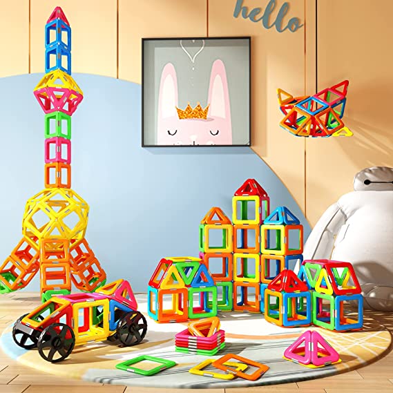 54PCS Magnetic Tiles with 2 Cars