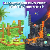 Magnetic Blocks Toys, Build Mine Magnet World Dinosaurs Set, Magnetic Tiles Building for Boys & Girls Kids Ages 3-5 5-7, STEM Montessori Sensory Toys for Toddlers Gifts for 3+ Years Old