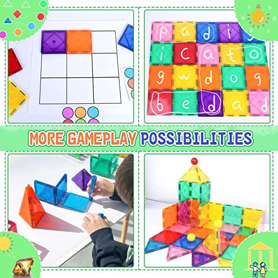 32PCS Magnetic Tiles Beginner Set Toddler Toys