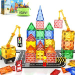 38PCS Magnetic Tiles Construction Set With Magnet Crane Car Toys