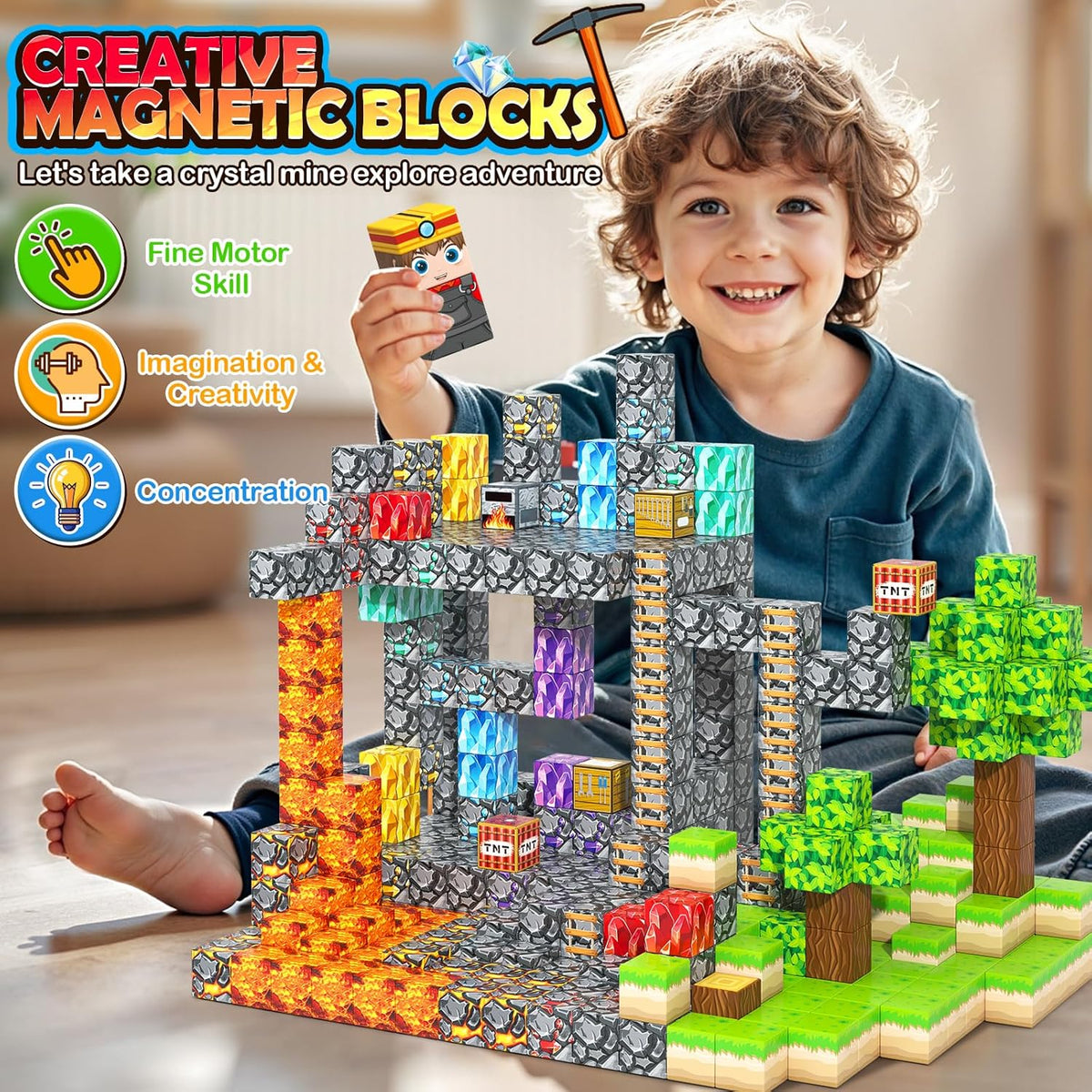 Megnectic Blocks Magworld Magnetic Blocks - 100PCS Crystal Cave Adventure
