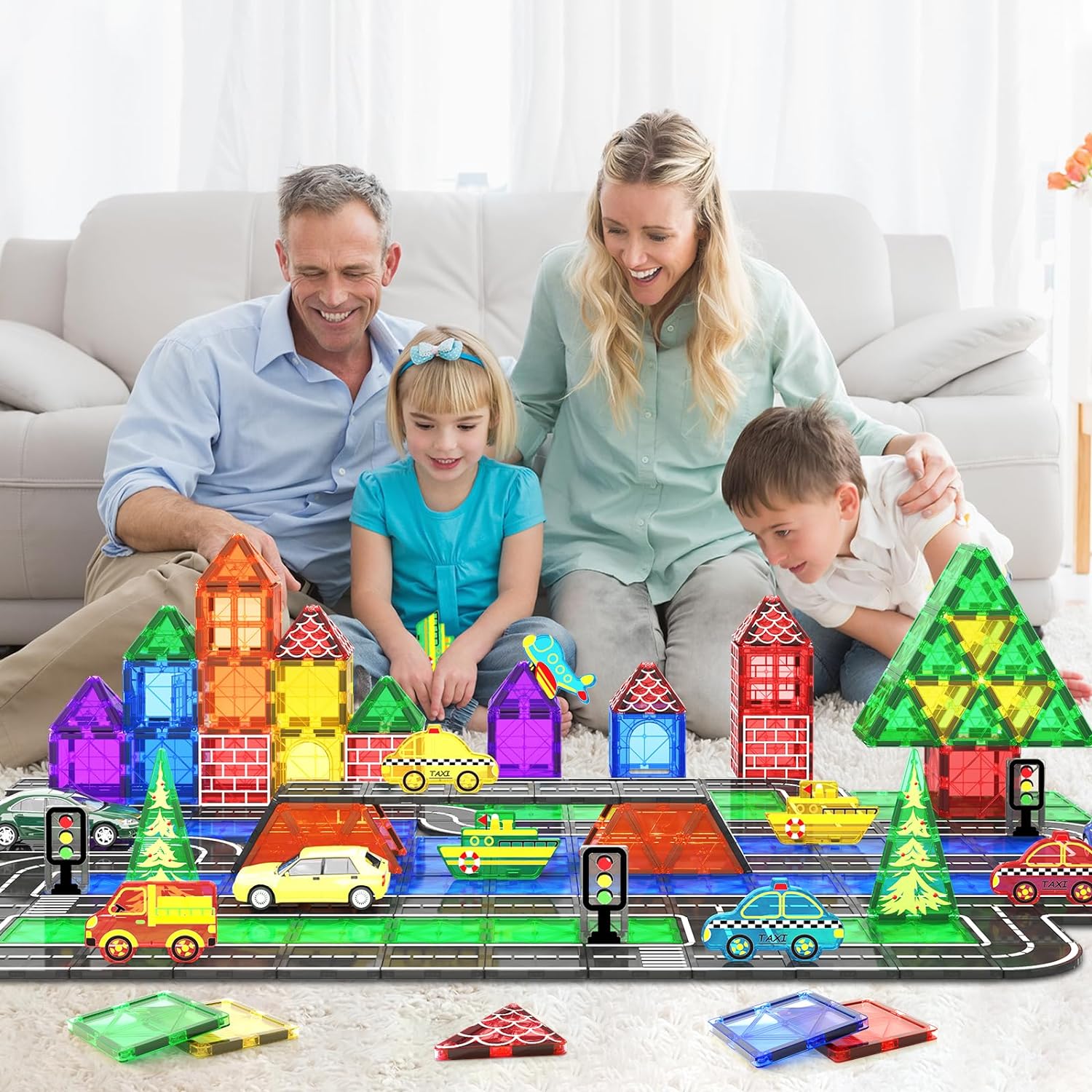 40PCS City Road Set Magnetic Tiles